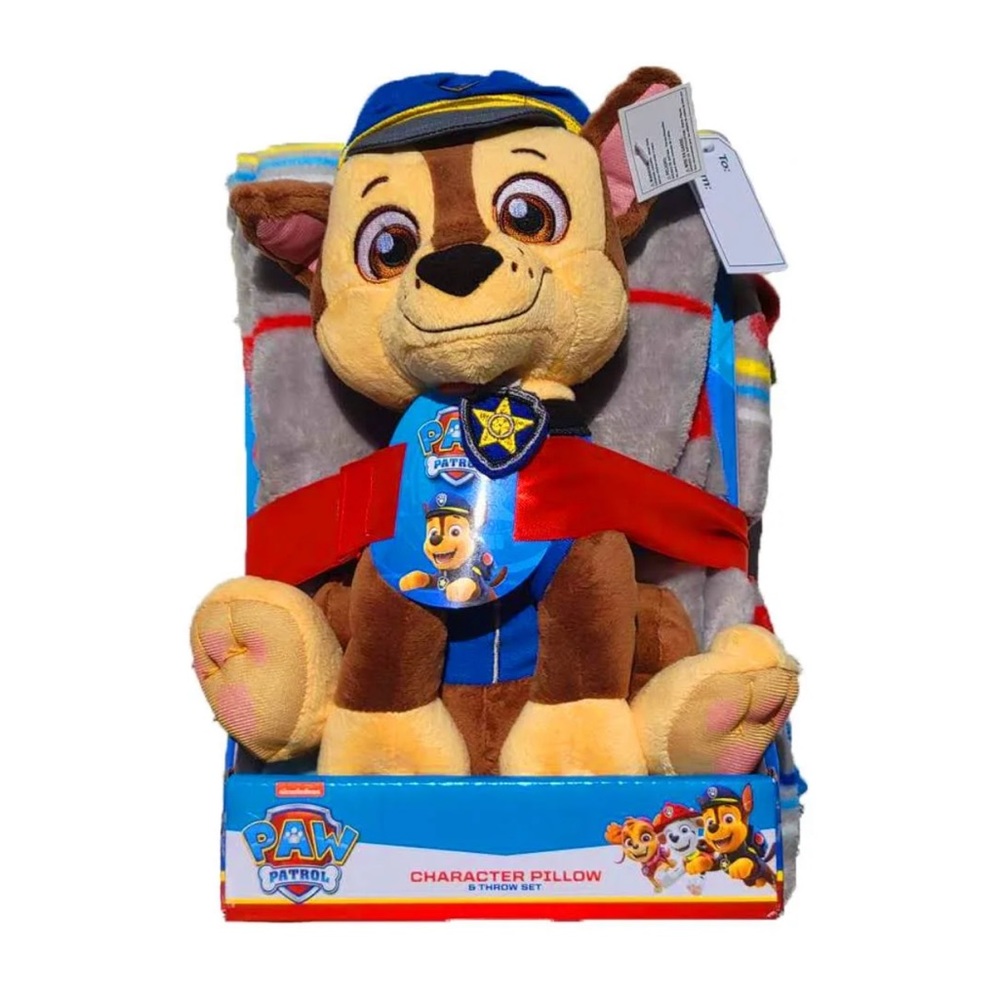 PAW PATROL  CHASE PLUSH PILLOW AND THROW GIFTABLE SET